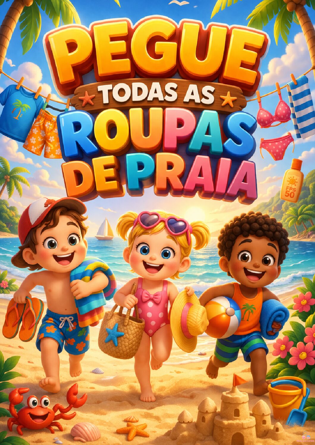 Ensino relacional - Pegue todas as roupas de praia